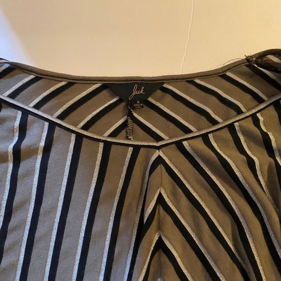 Jack V-Neck Longsleeve Striped Shirt Olive Small - Picture 2 of 2